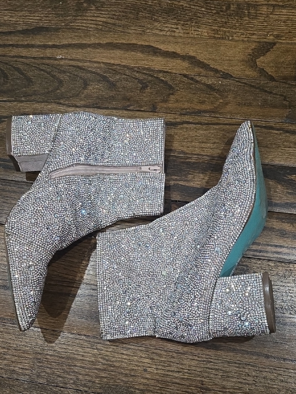 Betsey Johnson Kyla Rhinestone Booties Pointed Toe Size 6 - Picture 9 of 15
